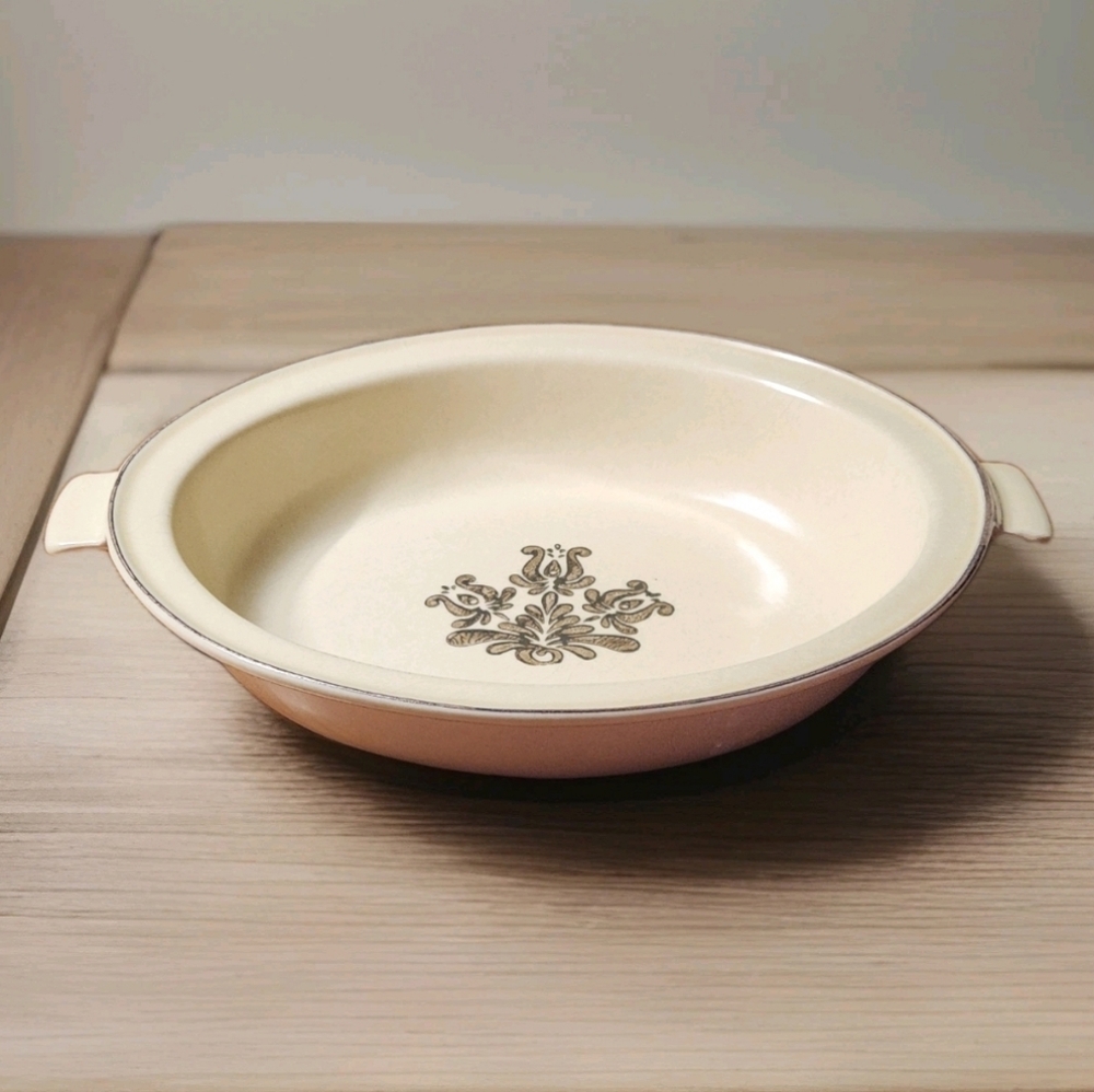 Vintage Pfaltzgraff Village Oval Vegetable Serving Dish – Brown Floral Motif